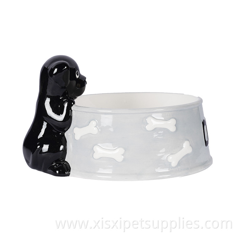 Custom Logo Printed Wholesale Porcelain Ceramic Pet Feeder Dog Bowl